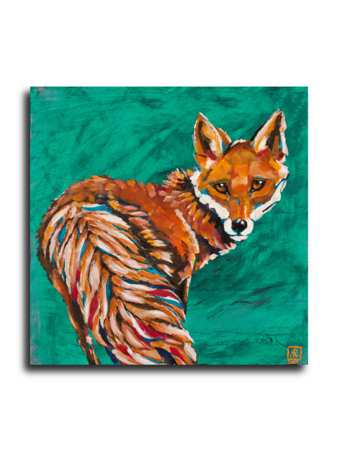 Green Fox by Ann Richmond - A beautiful Fine-Art Print of a turning Red Fox. Limited inventory remains in our Print Sale...
