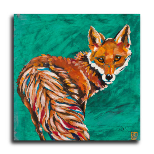 Green Fox by Ann Richmond - A beautiful Fine-Art Print of a turning Red Fox. Limited inventory remains in our Print Sale...
