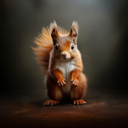 Squirrel Kit - An AI-inspired Fine-Art Print & Embellished Fine-Art Print by Gary Hyland and exclusively available in 4 sizes from Otherwurlde.com.