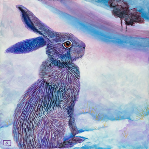 Into the Valley - Part One by Ann Richmond - A soulful painting of a patient Hare. C/W Letter of Provenance & Story. Framing Available.