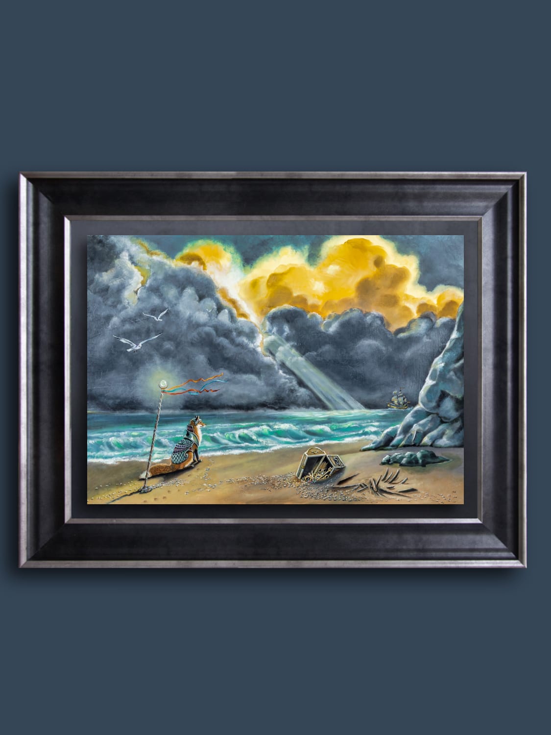 Journey's End, painted by renowned UK fantasy artist Ann Richmond, is a beautifully enigmatic piece of fantasy art featuring a red fox pilgrim resting peacefully on a secluded beach. Part of the Otherwurlde Collection—and created in collaboration with writer Gary Hyland—the piece transports viewers into a magical realm where armoured animals and evocative narratives come to life. Offered as affordable art with story, collectors can choose between the original artwork and an exclusive range of fine-art prints. Discover the enchantment at Otherwurlde.com.