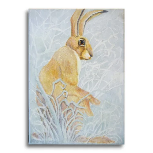 Grassy Hare by Ann Richmond - A stunning, Original artwork featuring a Hare amidst pale grasses. Painted in the artist's unique style... Framing available.