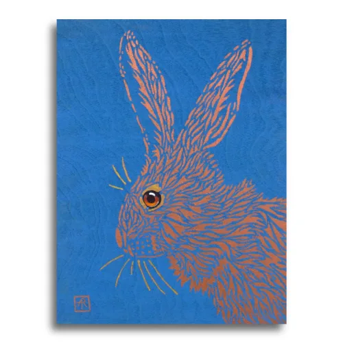 Leveret #2 by Ann Richmond - A stunning, Original stencilled artwork featuring a Leveret. Painted in the artist's unique style... Framing available.