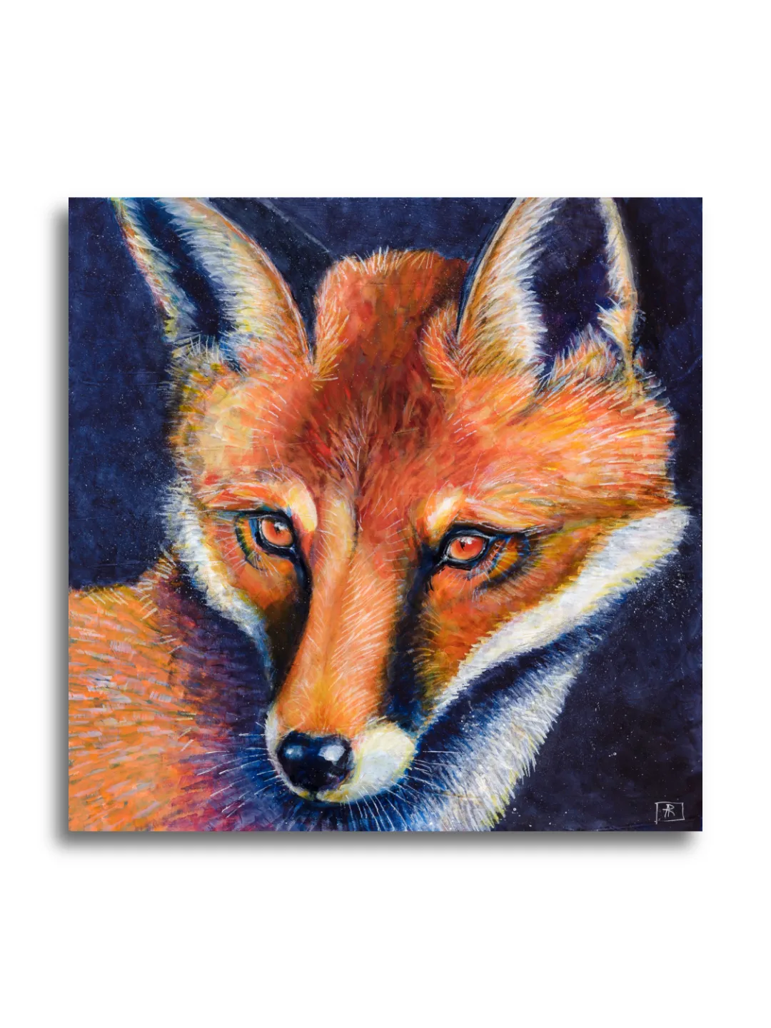 Renard by Ann Richmond - A Painting of a staring Red Fox. Limited inventory remains in our Print Sale...