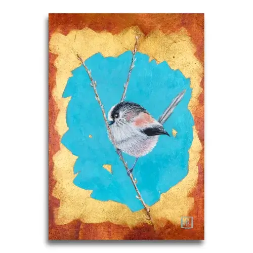 Long tailed Tit by Ann Richmond - A beautiful Fine-Art Print of a perching Long-tailed Tit. Limited inventory remains in our Print Sale...