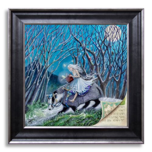 Lost in a Good Book by Ann Richmond - A Painting of a Fairy and Badger. C/W Letter of Provenance & Story. Framed.