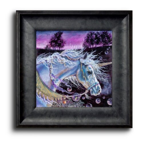 Innocence ReForged by Ann Richmond - A Painting of a graceful unicorn. C/W Letter of Provenance & Story. Framed.