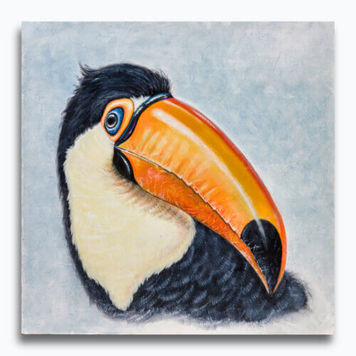 Toucan by Ann Richmond - A soulful artwork of a Toucan. Painted in the artist's unique style... Framing available.