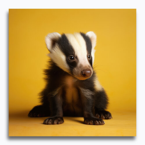 Badger Cub - Part of the Fauna Collection by artist Gary Hyland. This AI-inspired Digital Artwork, is available exclusively from Otherwurlde.com.
