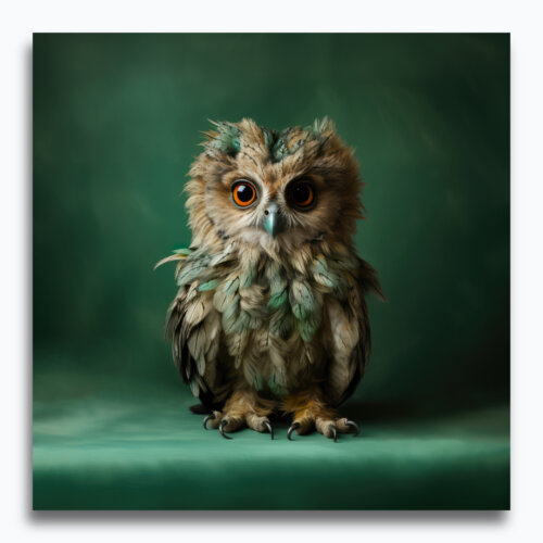 Tawny Owlet - Part of the Fauna Collection by artist Gary Hyland. This AI-inspired Digital Artwork, is available exclusively from Otherwurlde.com.