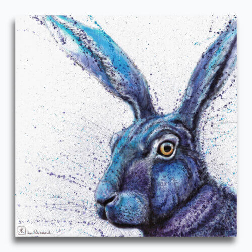 Purple Hare #1 by Ann Richmond - A soulful artwork of a purple-tinged Hare. Painted in the artist's unique style... Framing available.