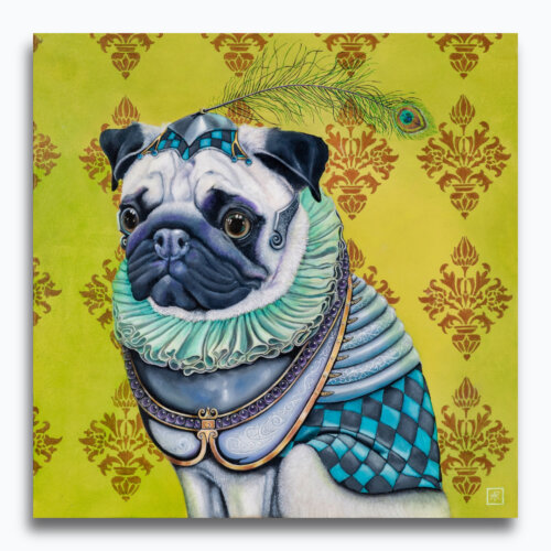 Count Pugsley by Ann Richmond - A charming artwork featuring a steampunk'd Pug Dog. Painted in the artist's unique style... Framing available.