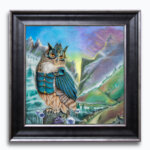 Pearls of Wisdom by Ann Richmond - A haunting artwork featuring an armoured Eagle Owl. Painted in the artist's unique style... Framing available.
