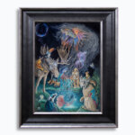 Everyday Miracles by Ann Richmond - A magical artwork of a group of armoured animals & Siamese Fighting Fish. Painted in the artist's unique style... Framing available.