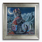 Mystic Mog by Ann Richmond - An endearing artwork of a fortune-telling Black Cat. Painted in the artist's unique style... Framing available.