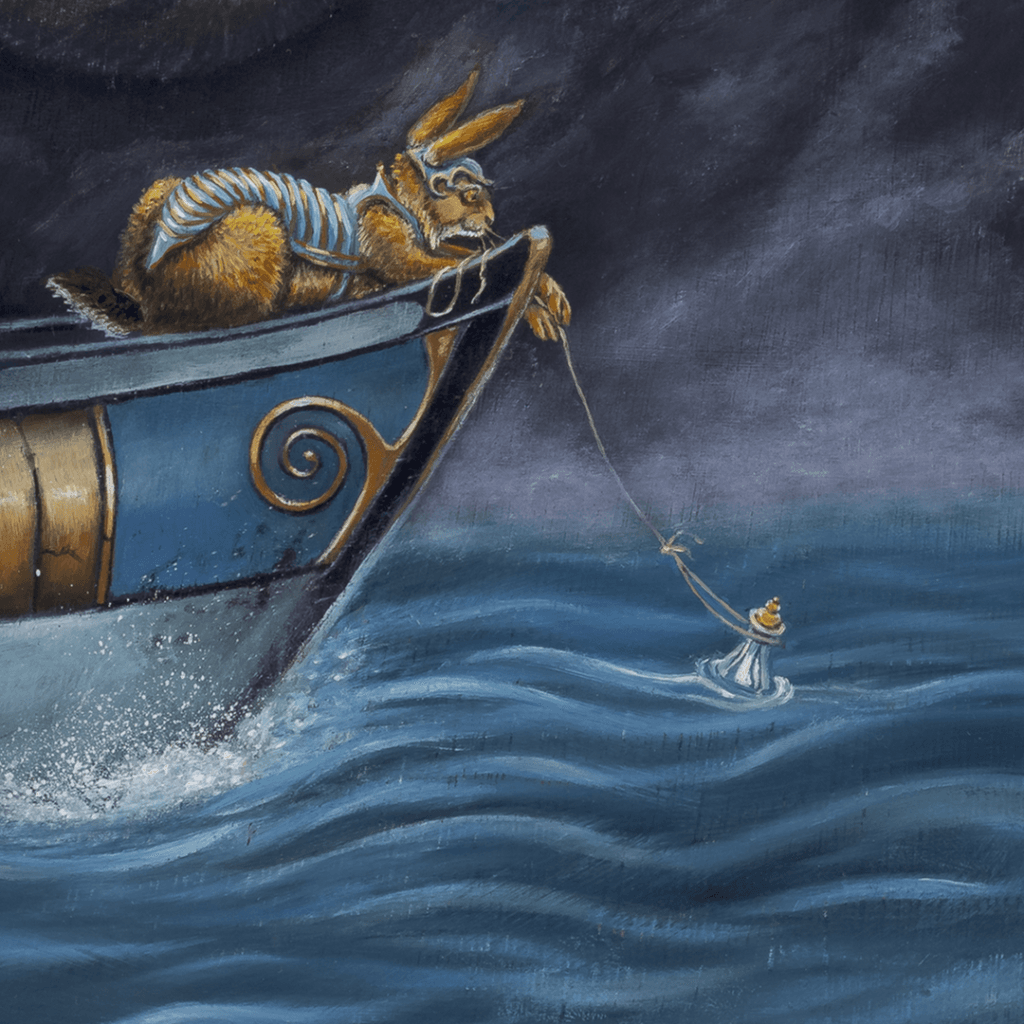 Infinite Dreams, painted by renowned UK fantasy artist Ann Richmond, is a mysterious and enigmatic piece of fantasy art featuring an African elephant aboard a whimsical little steamboat... Part of the Otherwurlde Collection—and created in collaboration with writer Gary Hyland—the piece transports viewers into a magical realm where armoured animals and evocative narratives come to life. Offered as affordable art with story, collectors can choose between the original artwork and an exclusive range of fine-art prints. Discover the enchantment at Otherwurlde.com.