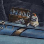 Infinite Dreams, painted by renowned UK fantasy artist Ann Richmond, is a mysterious and enigmatic piece of fantasy art featuring an African elephant aboard a whimsical little steamboat... Part of the Otherwurlde Collection—and created in collaboration with writer Gary Hyland—the piece transports viewers into a magical realm where armoured animals and evocative narratives come to life. Offered as affordable art with story, collectors can choose between the original artwork and an exclusive range of fine-art prints. Discover the enchantment at Otherwurlde.com.