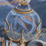 Infinite Dreams, painted by renowned UK fantasy artist Ann Richmond, is a mysterious and enigmatic piece of fantasy art featuring an African elephant aboard a whimsical little steamboat... Part of the Otherwurlde Collection—and created in collaboration with writer Gary Hyland—the piece transports viewers into a magical realm where armoured animals and evocative narratives come to life. Offered as affordable art with story, collectors can choose between the original artwork and an exclusive range of fine-art prints. Discover the enchantment at Otherwurlde.com.