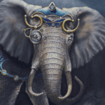 Infinite Dreams, painted by renowned UK fantasy artist Ann Richmond, is a mysterious and enigmatic piece of fantasy art featuring an African elephant aboard a whimsical little steamboat... Part of the Otherwurlde Collection—and created in collaboration with writer Gary Hyland—the piece transports viewers into a magical realm where armoured animals and evocative narratives come to life. Offered as affordable art with story, collectors can choose between the original artwork and an exclusive range of fine-art prints. Discover the enchantment at Otherwurlde.com.