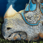 For Every Lock... painted by renowned UK fantasy artist Ann Richmond, is an enigmatic and beautiful piece of fantasy art featuring a Javan Rhino accompanied by other animals native to Java. Part of the Otherwurlde Collection—and created in collaboration with writer Gary Hyland—the piece transports viewers into a magical realm where armoured animals and evocative narratives come to life. Offered as affordable art with story, collectors can choose between the original artwork and an exclusive range of fine-art prints. Discover the enchantment at Otherwurlde.com.