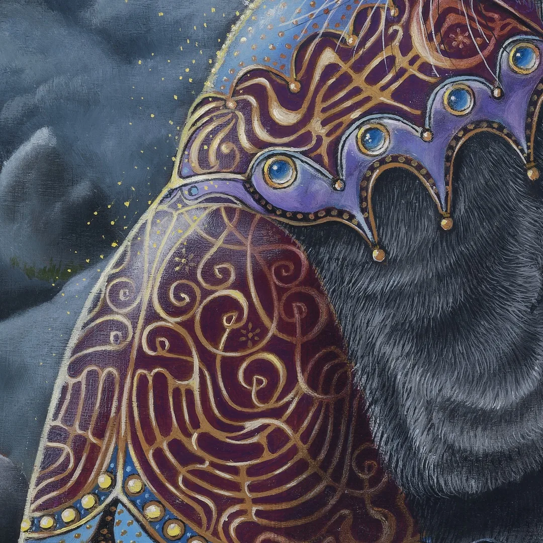 Mystic Mog, painted by renowned UK fantasy artist Ann Richmond, is a mysterious and charming piece of fantasy art featuring a fortune-telling Black Cat who may not be as clever as she thinks! Part of the Otherwurlde Collection—and created in collaboration with writer Gary Hyland—the piece transports viewers into a magical realm where armoured animals and evocative narratives come to life. Offered as affordable art with story, collectors can choose between the original artwork and an exclusive range of fine-art prints. Discover the enchantment at Otherwurlde.com.