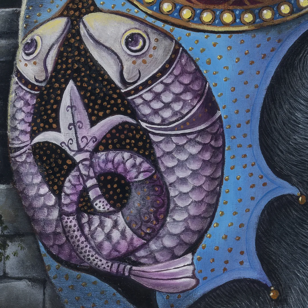 Mystic Mog, painted by renowned UK fantasy artist Ann Richmond, is a mysterious and charming piece of fantasy art featuring a fortune-telling Black Cat who may not be as clever as she thinks! Part of the Otherwurlde Collection—and created in collaboration with writer Gary Hyland—the piece transports viewers into a magical realm where armoured animals and evocative narratives come to life. Offered as affordable art with story, collectors can choose between the original artwork and an exclusive range of fine-art prints. Discover the enchantment at Otherwurlde.com.