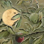 Golden Delicious, painted by renowned UK fantasy artist Ann Richmond, is a mysterious and endearing piece of fantasy art featuring a wisdom-seeking donkey in the company of a pack of painted wolves (wild dogs). Part of the Otherwurlde Collection—and created in collaboration with writer Gary Hyland—the piece transports viewers into a magical realm where armoured animals and evocative narratives come to life. Offered as affordable art with story, collectors can choose between the original artwork and an exclusive range of fine-art prints. Discover the enchantment at Otherwurlde.com.