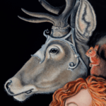 Enlightenment, painted by renowned UK fantasy artist Ann Richmond, is a dreamlike and inspirational piece of fantasy art featuring a dryad and her companions as she receives wisdom from a bee. Part of the Otherwurlde Collection—and created in collaboration with writer Gary Hyland—the piece transports viewers into a magical realm where armoured animals and evocative narratives come to life. Offered as affordable art with story, collectors can choose between the original artwork and an exclusive range of fine-art prints. Discover the enchantment at Otherwurlde.com.