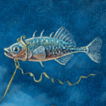 A Bigger Fish, painted by renowned UK fantasy artist Ann Richmond, is a whimsical and inspirational piece of fantasy art featuring a kingfisher and his pet stickleback as they contemplate the arrival of a humble blue-tit with its enormous carp! Part of the Otherwurlde Collection—and created in collaboration with writer Gary Hyland—the piece transports viewers into a magical realm where armoured animals and evocative narratives come to life. Offered as affordable art with story, collectors can choose between the original artwork and an exclusive range of fine-art prints. Discover the enchantment at Otherwurlde.com.