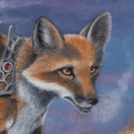 Pilgrim’s Rest, painted by renowned UK fantasy artist Ann Richmond, is an evocative and dreamlike piece of fantasy art featuring a trio of unlikely pilgrims—a red fox, a hare, and a toucan—as they make camp after a day's walking. Part of the Otherwurlde Collection—and created in collaboration with writer Gary Hyland—the piece transports viewers into a magical realm where armoured animals and evocative narratives come to life. Offered as affordable art with story, collectors can choose between the original artwork and an exclusive range of fine-art prints. Discover the enchantment at Otherwurlde.com.