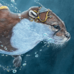 All That Glitters..., painted by renowned UK fantasy artist Ann Richmond, is a stunning and evocative piece of fantasy art featuring an otter in pursuit of golden carp, blissfully unaware of the 'real' treasure that lies forgotten below. Part of the Otherwurlde Collection—and created in collaboration with writer Gary Hyland—the piece transports viewers into a magical realm where armoured animals and evocative narratives come to life. Offered as affordable art with story, collectors can choose between the original artwork and an exclusive range of fine-art prints. Discover the enchantment at Otherwurlde.com.