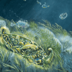 All That Glitters..., painted by renowned UK fantasy artist Ann Richmond, is a stunning and evocative piece of fantasy art featuring an otter in pursuit of golden carp, blissfully unaware of the 'real' treasure that lies forgotten below. Part of the Otherwurlde Collection—and created in collaboration with writer Gary Hyland—the piece transports viewers into a magical realm where armoured animals and evocative narratives come to life. Offered as affordable art with story, collectors can choose between the original artwork and an exclusive range of fine-art prints. Discover the enchantment at Otherwurlde.com.