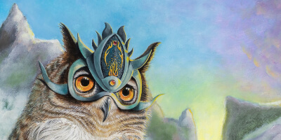 Pearls of Wisdom, painted by renowned UK fantasy artist Ann Richmond, is a mysterious and captivating piece of fantasy art featuring a vigilant eagle owl standing watch over a tranquil valley. Part of the Otherwurlde Collection—and created in collaboration with writer Gary Hyland—the piece transports viewers into a magical realm where armoured animals and evocative narratives come to life. Offered as affordable art with story, collectors can choose between the original artwork and an exclusive range of fine-art prints. Discover the enchantment at Otherwurlde.com.