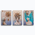 From Whispers to Wings: This dreamlike fantasy artwork invites viewers into Otherwurlde—a realm where armoured animals and hidden stories unfold. In this enchanting triptych, Approach, Arrival, and Ascension, a young woman’s journey to embrace a single, elusive idea is symbolised by a blue butterfly, gradually revealed amidst a cloud of monarchs. Created by UK fantasy artist Ann Richmond, this evocative piece speaks to themes of inspiration and discovery. Explore both the Original Work & Fine-Art Prints of this artwork at Otherwurlde.com.