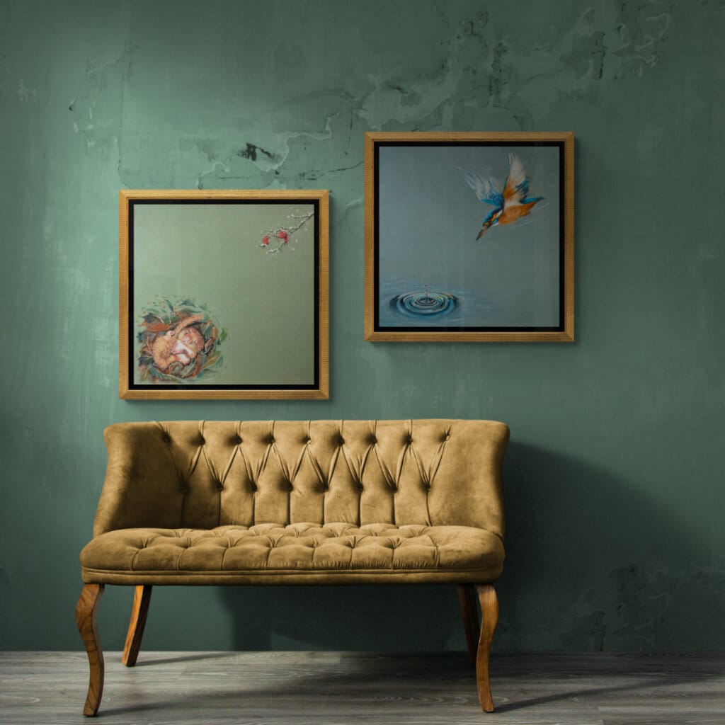 Introducing 'The Wylde Ones' by Ann Richmond. Each piece comes alive with vibrant brush strokes over a richly textured canvas, capturing the delicate interplay of nature in a moment of quiet wonder. Every subject in The Wylde Ones is rendered in Richmond’s fresh, energetic, and gestural new style—a deliberate departure from her works in The Otherwurlde Collection. The backgrounds are carefully matched to hues from a heritage palette we affectionately call “Barrow & Fall”; complementing these striking and distinctive portrayals of British wildlife. Discover the original works and fine-art prints at Otherwurlde.com.
