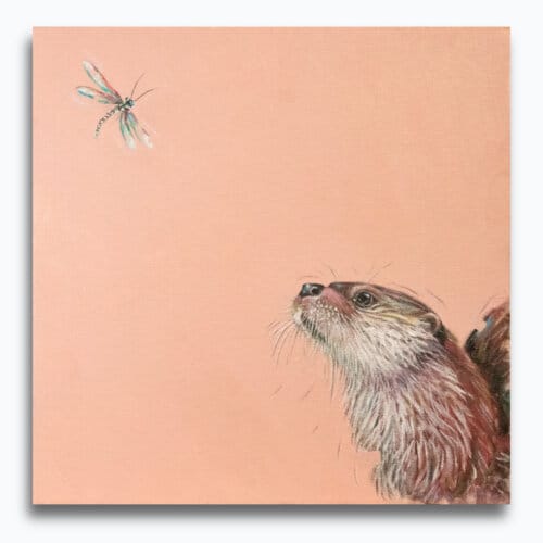 "Fly Fishing!" painted by renowned UK wildlife artist Ann Richmond, is an endearing, whimsical portrait featuring a puzzled Otter as it encounters its first dragonfly... The piece comes alive with vibrant brush strokes over a richly textured canvas, capturing the delicate interplay of nature in a moment of quiet wonder. Each piece in The Wylde Ones is rendered in Richmond’s fresh, energetic, and gestural new style—a deliberate departure from her works in The Otherwurlde Collection. The backgrounds are carefully matched to hues from a heritage palette we affectionately call “Barrow & Fall”; complementing these striking and distinctive portrayals of British wildlife. Discover the original works and fine-art prints at Otherwurlde.com.