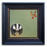 'Feeling Fruity!', features an energetic badger as it gallops towards the viewer... Or has it spotted the enticing bunch of Victoria plums instead? Look closer and you'll spot something else that's already found it! Painted by renowned UK wildlife artist Ann Richmond, the artwork comes alive with vibrant brush strokes over a richly textured canvas, capturing the delicate interplay of nature in a moment of quiet wonder. Each piece in The Wylde Ones is rendered in Richmond’s fresh, energetic, and gestural new style—a deliberate departure from her works in The Otherwurlde Collection. The backgrounds are carefully matched to hues from a heritage palette we affectionately call “Barrow & Fall”; complementing these striking and distinctive portrayals of British wildlife. Discover the original works and fine-art prints at Otherwurlde.com.