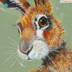 'Harebell...' features a vigilant Hare, who has suddenly heard the 'BUZZ!' of a bumblebee, but can't place the source: all he can see is the distinctive trumpet of a Morning Glory flower... Can YOU spot it? Painted by renowned UK wildlife artist Ann Richmond, the artwork comes alive with vibrant brush strokes over a richly textured canvas, capturing the delicate interplay of nature in a moment of quiet wonder. Each piece in The Wylde Ones is rendered in Richmond’s fresh, energetic, and gestural new style—a deliberate departure from her works in The Otherwurlde Collection. The backgrounds are carefully matched to hues from a heritage palette we affectionately call “Barrow & Fall”; complementing these striking and distinctive portrayals of British wildlife. Discover the original works and fine-art prints at Otherwurlde.com.