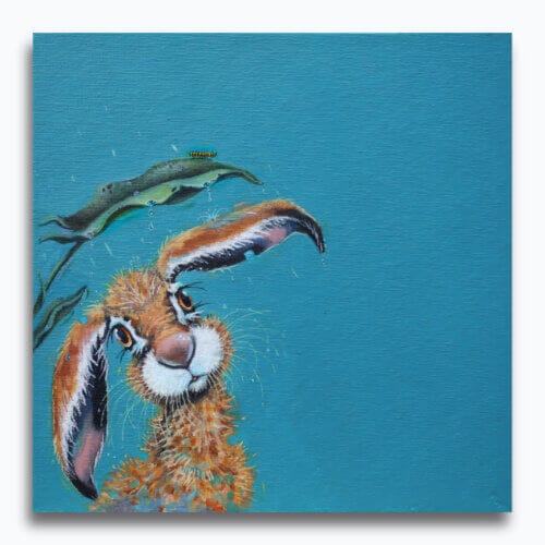 'Bad Hare Day…' is a whimsical study of a young hare sheltering beneath a leaf in a rainstorm — blissfully unaware that it’s dripping more water than it’s stopping. Raindrops splash and scatter across his fur in a scene full of humour, charm, and countryside mischief. A scene full of mischief, warmth, and woodland charm Painted by renowned UK wildlife artist Ann Richmond, the artwork comes alive with vibrant brush strokes over a richly textured canvas, capturing the delicate interplay of nature in a moment of quiet wonder. Each piece in The Wylde Ones is rendered in Richmond’s fresh, energetic, and gestural new style—a deliberate departure from her works in The Otherwurlde Collection. The backgrounds are carefully matched to hues from a heritage palette we affectionately call “Barrow & Fall”; complementing these striking and distinctive portrayals of British wildlife. Discover the original works and fine-art prints at Otherwurlde.com.