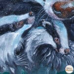 'Flutterby…' captures a tender woodland moment as two young badger cubs nestle into their mother’s warm embrace. Wide-eyed with curiosity, they watch an ethereal Chalk Blue butterfly drift past, while their mother offers the calm assurance that all is well in their little world. A scene full of mischief, warmth, and woodland charm Painted by renowned UK wildlife artist Ann Richmond, the artwork comes alive with vibrant brush strokes over a richly textured canvas, capturing the delicate interplay of nature in a moment of quiet wonder. Each piece in The Wylde Ones is rendered in Richmond’s fresh, energetic, and gestural new style—a deliberate departure from her works in The Otherwurlde Collection. The backgrounds are carefully matched to hues from a heritage palette we affectionately call “Barrow & Fall”; complementing these striking and distinctive portrayals of British wildlife. Discover the original works and fine-art prints at Otherwurlde.com.