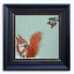 'A Berry Good Day!' captures a playful winter moment as a red squirrel, out foraging in the snow, drops his prized acorn in astonishment at the sight of a cluster of bright holly berries. A scene full of mischief, warmth, and woodland charm Painted by renowned UK wildlife artist Ann Richmond, the artwork comes alive with vibrant brush strokes over a richly textured canvas, capturing the delicate interplay of nature in a moment of quiet wonder. Each piece in The Wylde Ones is rendered in Richmond’s fresh, energetic, and gestural new style—a deliberate departure from her works in The Otherwurlde Collection. The backgrounds are carefully matched to hues from a heritage palette we affectionately call “Barrow & Fall”; complementing these striking and distinctive portrayals of British wildlife. Discover the original works and fine-art prints at Otherwurlde.com.