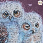 'Out on a Limb…' captures a tender moment as two tawny owl chicks perch together on a moonlit branch. Clouds drift lazily across the night sky while delicate moths dance in the glow — a gentle, pastoral scene full of quiet courage and countryside charm. Painted by renowned UK wildlife artist Ann Richmond, the artwork comes alive with vibrant brush strokes over a richly textured canvas, capturing the delicate interplay of nature in a moment of quiet wonder. Each piece in The Wylde Ones is rendered in Richmond’s fresh, energetic, and gestural new style—a deliberate departure from her works in The Otherwurlde Collection. The backgrounds are carefully matched to hues from a heritage palette we affectionately call “Barrow & Fall”; complementing these striking and distinctive portrayals of British wildlife. Discover the original works and fine-art prints at Otherwurlde.com.