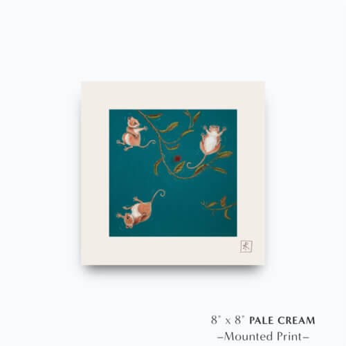 “Twang!” brings the Three Thieves tale to its conclusion as the villains are catapulted from their precarious branch, undone at the very moment they reach for the coveted berry. A comic woodland finale full of motion, mischief, and poetic justice. Painted by renowned UK wildlife artist Ann Richmond, the artwork comes alive with vibrant brush strokes over a richly textured canvas, capturing the delicate interplay of nature in a moment of quiet wonder. Each piece in The Wylde Ones is rendered in Richmond’s fresh, energetic, and gestural new style—a deliberate departure from her works in The Otherwurlde Collection. The backgrounds are carefully matched to hues from a heritage palette we affectionately call “Barrow & Fall”; complementing these striking and distinctive portrayals of British wildlife. Discover the original works and fine-art prints at Otherwurlde.com.