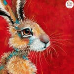 “Hare, Dryer…” presents a serene portrait of a hare at dawn, bathed in the soft warmth of a rising sun. Set against rich tones of red, yellow, and marigold, the hare rests calmly among oversized, abstracted flowers — a quietly radiant scene that speaks of warmth, stillness, and gentle renewal. Painted by renowned UK wildlife artist Ann Richmond, the artwork comes alive with vibrant brush strokes over a richly textured canvas, capturing the delicate interplay of nature in a moment of quiet wonder. Each piece in The Wylde Ones is rendered in Richmond’s fresh, energetic, and gestural new style—a deliberate departure from her works in The Otherwurlde Collection. The backgrounds are carefully matched to hues from a heritage palette we affectionately call “Barrow & Fall”; complementing these striking and distinctive portrayals of British wildlife. Discover the original works and fine-art prints at Otherwurlde.com.