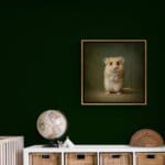 Dormouse Pup, created by innovative UK digital artist Gary Hyland, captures the stunning innocence of a baby Dormouse, delicately placed against a smoothly graduated, earthy olive-green background. This enchanting piece from the Fauna Collection celebrates the purity and charm of nature through a minimalist yet captivating composition, where the subtle accents in the mouse's pelt resonate with the backdrop. An impossibly cute and gentle vision, Dormouse Pup transports us to a timeless, unspoiled realm of natural beauty, blended with a subtle twist of colour. Discover original artworks and fine-art prints from this endearing series at Otherwurlde.com.