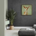 Fallow Deer Fawn, created by innovative UK digital artist Gary Hyland, captures the stunning innocence of a baby fallow deer, delicately drawn to harmonise with a graduated, earthy sage-green background. This enchanting piece from the Fauna Collection celebrates the purity and charm of nature through a minimalist yet captivating composition, where the subtle gingery-brown accents in the deer's hide resonate with the backdrop. An impossibly cute and gentle vision, Fallow Deer Fawn transports us to a timeless, unspoiled realm of natural beauty, blended with a subtle twist of colour. Discover original artworks and fine-art prints from this endearing series at Otherwurlde.com.