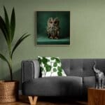 Tawny Owlet, created by innovative UK digital artist Gary Hyland, captures the stunning innocence of a baby Tawny Owl, delicately colour-tinted to harmonise with a mottled emerald-green background. This enchanting piece from the Fauna Collection celebrates the purity and charm of nature through a minimalist yet captivating composition, where the subtle green accents in the Owl's feathers resonate with the backdrop. An impossibly cute and gentle vision, Tawny Owlet transports us to a timeless, unspoiled realm of natural beauty, blended with a subtle twist of colour. Discover original artworks and fine-art prints from this endearing series at Otherwurlde.com.