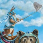 The Dreamcatchers, painted by renowned UK fantasy artist Ann Richmond, is a stunning and captivating piece of fantasy art featuring a grizzly bear and a hare as they deftly catch flying fish. Part of the Otherwurlde Collection—and created in collaboration with writer Gary Hyland—the piece transports viewers into a magical realm where armoured animals and evocative narratives come to life. Offered as affordable art with story, collectors can choose between the original artwork and an exclusive range of fine-art prints. Discover the enchantment at Otherwurlde.com.