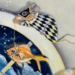 One Cool Cat..., painted by renowned UK fantasy artist Ann Richmond, is a stunning and captivating piece of fantasy art featuring a ginger cat surrounded by mischievous Harlequin mice as they attempt to steal the key to the cheese store. Part of the Otherwurlde Collection—and created in collaboration with writer Gary Hyland—the piece transports viewers into a magical realm where armoured animals and evocative narratives come to life. Offered as affordable art with story, collectors can choose between the original artwork and an exclusive range of fine-art prints. Discover the enchantment at Otherwurlde.com.