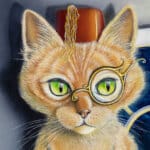One Cool Cat..., painted by renowned UK fantasy artist Ann Richmond, is a stunning and captivating piece of fantasy art featuring a ginger cat surrounded by mischievous Harlequin mice as they attempt to steal the key to the cheese store. Part of the Otherwurlde Collection—and created in collaboration with writer Gary Hyland—the piece transports viewers into a magical realm where armoured animals and evocative narratives come to life. Offered as affordable art with story, collectors can choose between the original artwork and an exclusive range of fine-art prints. Discover the enchantment at Otherwurlde.com.